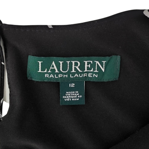 Ralph Lauren Black and White Belted Sleeveless Maxi Sundress Size 12 - Picture 7 of 13